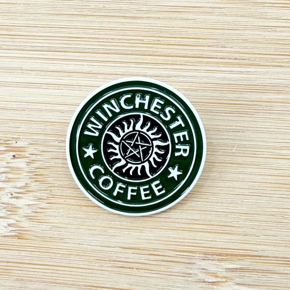 Winchester Coffee Soft Enamel Pin, Supernatural Pin, Destiel, Impala, Angel, SPN
